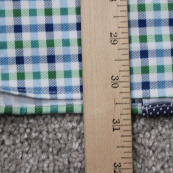 Society of Threads Flip Cuff Shirt Mens Large Green Slim 4 Way Stretch No Iron - Picture 12 of 14